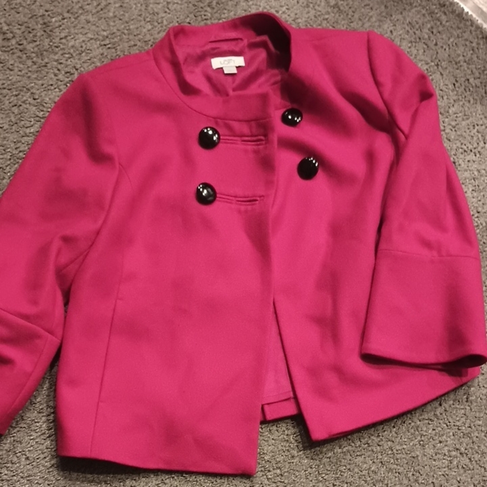 LOFT Red Double-Breasted Blazer
